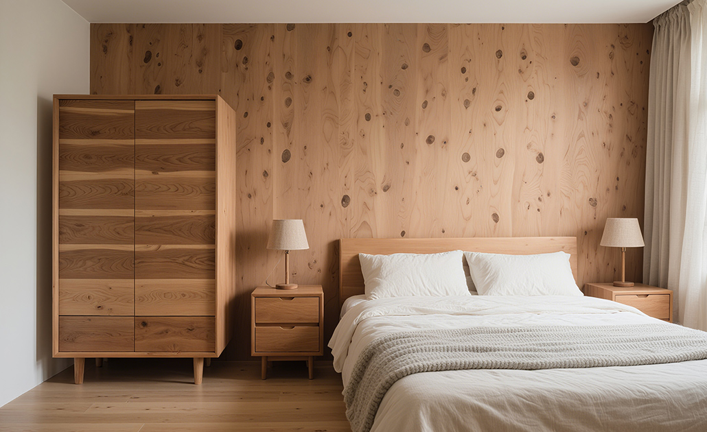 Grano de madera en relieve